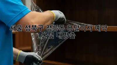 서울 성북구 정릉동 용달이사 예약, 꿀팁 대방출!