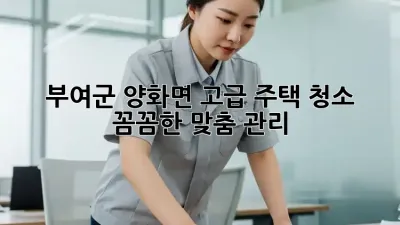 부여군 양화면 고급 주택 청소 ✨ 꼼꼼한 맞춤 관리 🏡